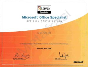 Microsoft Office Specialist -MOS Certification- Microsoft Word 2005