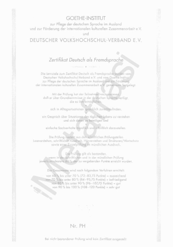 Zertifikat Deutsch als Fremdsprache Β2 και C1 (TestDaF) - Goethe-Institut